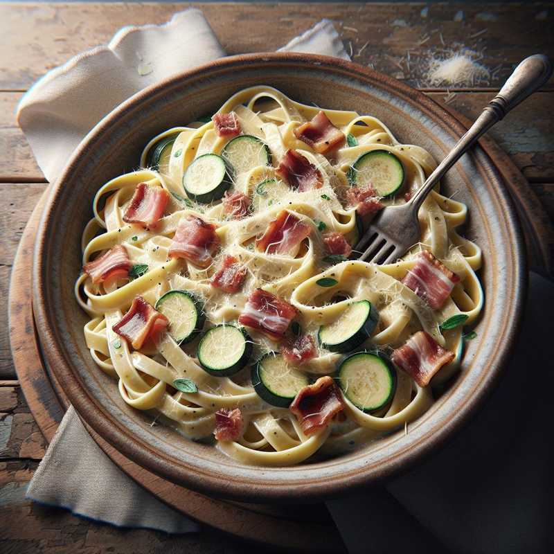 Creamy Pasta with Speck and Zucchini