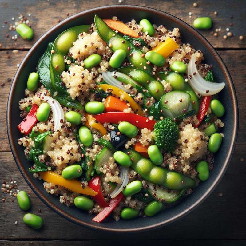 Insalata di quinoa con edamame e verdure