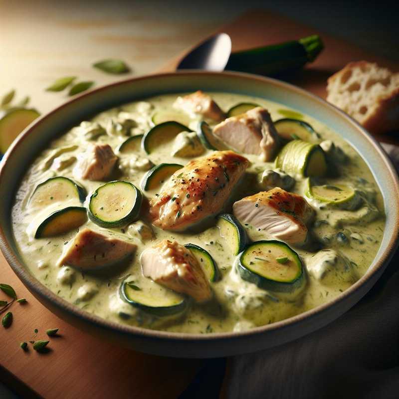 Pollo con crema di zucchine