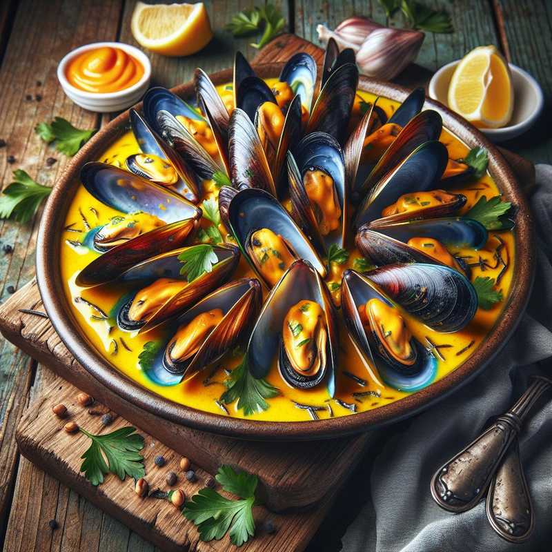 Cozze in salsa di zafferano