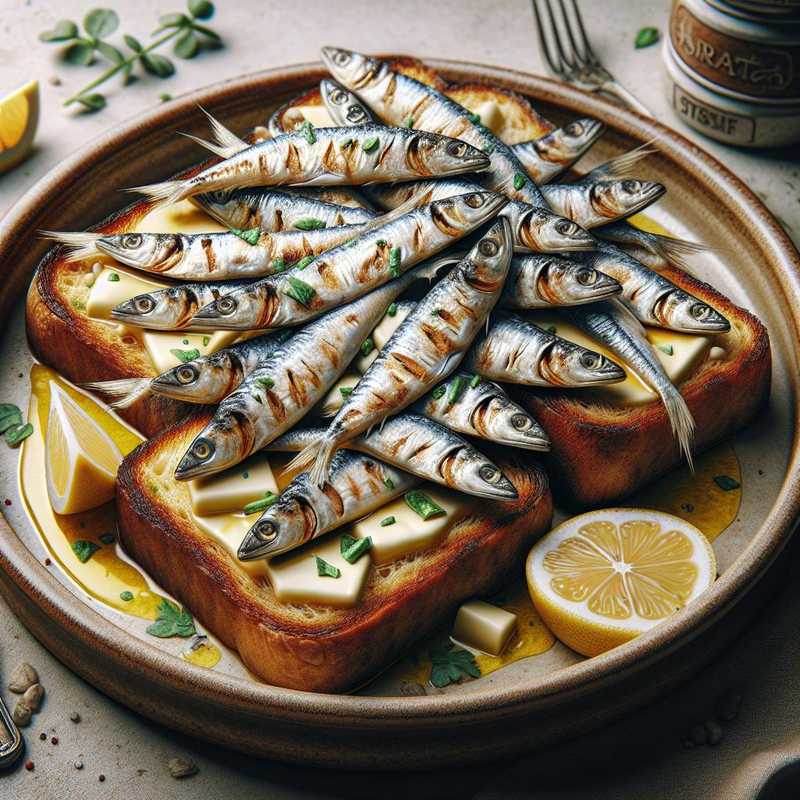 Crostone with butter and sardines