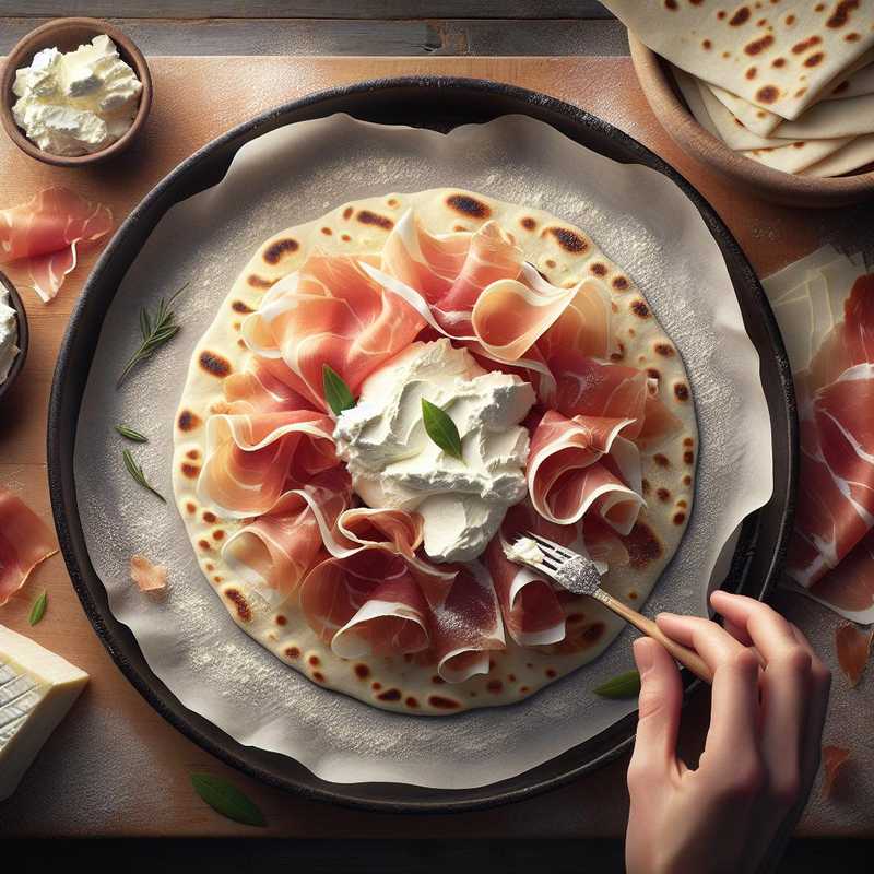 Piadina con prosciutto crudo e mascarpone