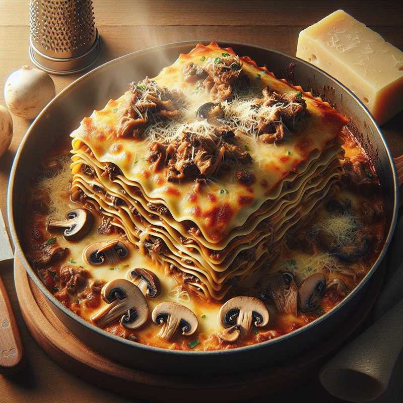 Lasagna with Rabbit Ragù and Mushrooms