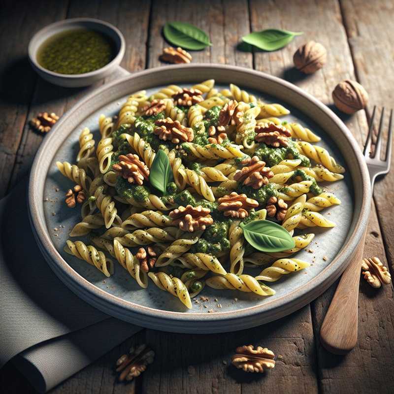 Casarecce al pesto di nasello e noci