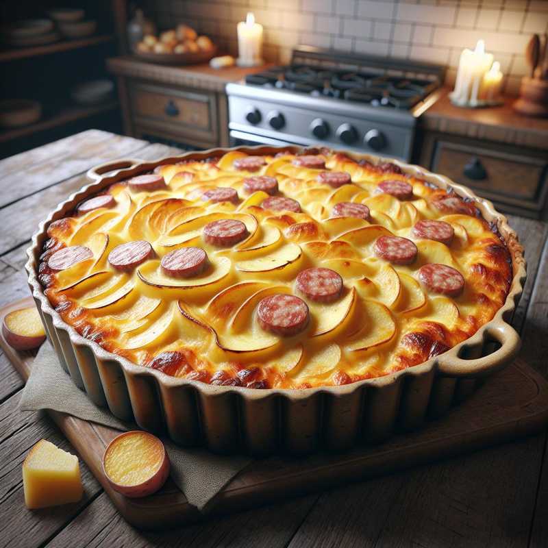 Melting Potato and Sausage Flan