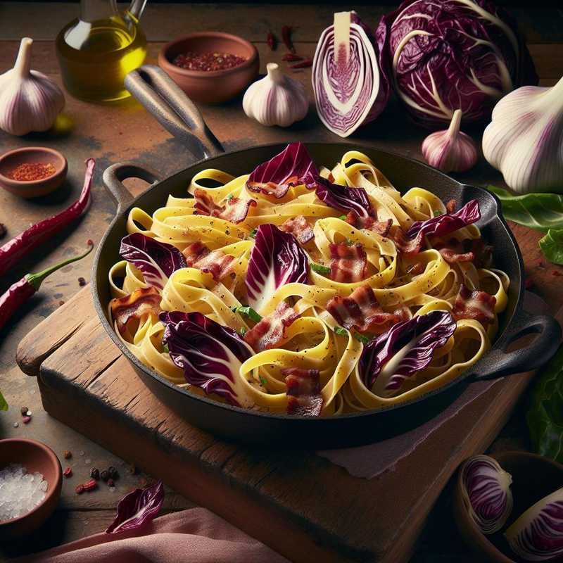 Tagliatelle radicchio e speck