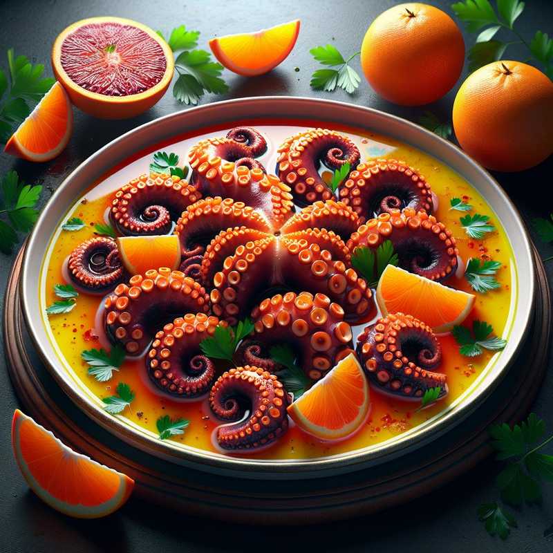 Octopus with Red Orange