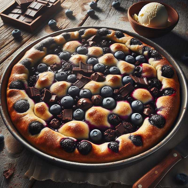 Blueberry and chocolate tart