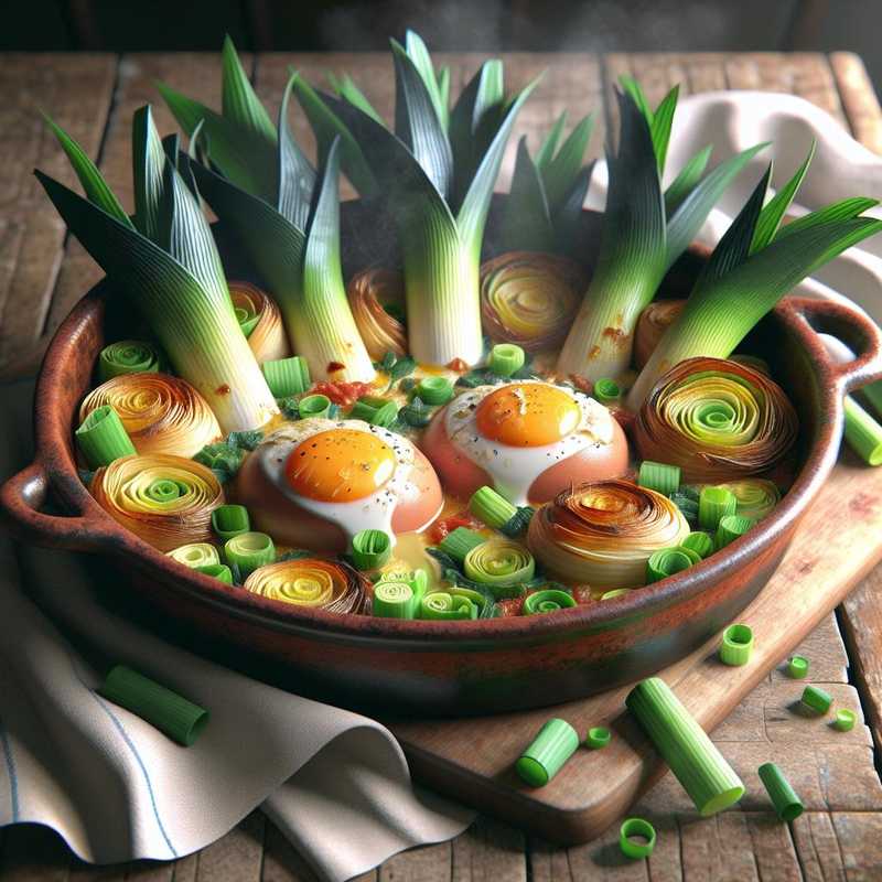 Baked Leeks and Eggs