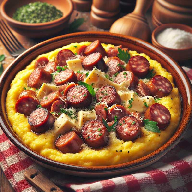 Polenta con salsiccia e formaggio