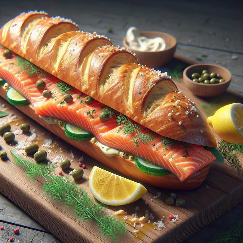 Demi baguette al salmone