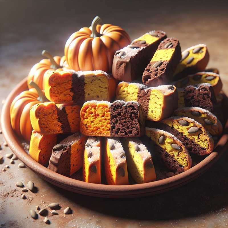 Biscotti bicolore cacao e zucca