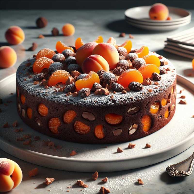 Torta al cioccolato con albicocche e amaretti