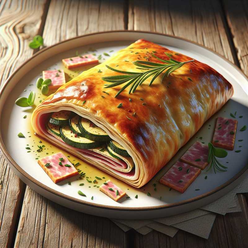 Strudel salato speck e zucchine