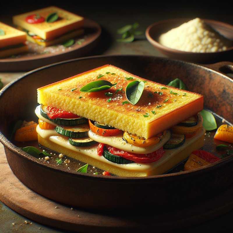 Sandwich di polenta con verdure e taleggio