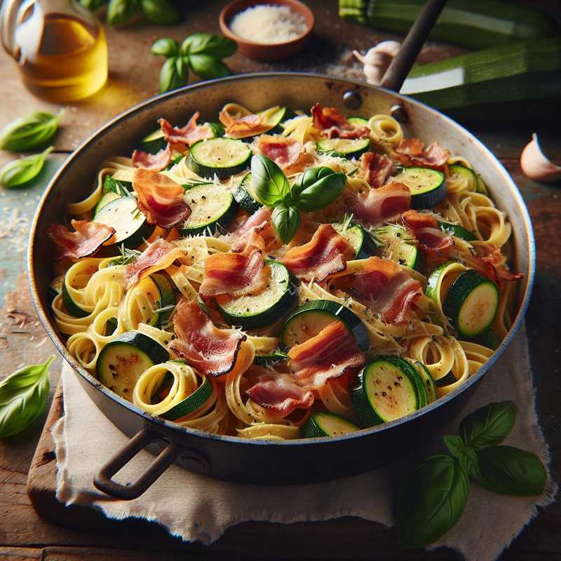 Pasta zucchine e speck