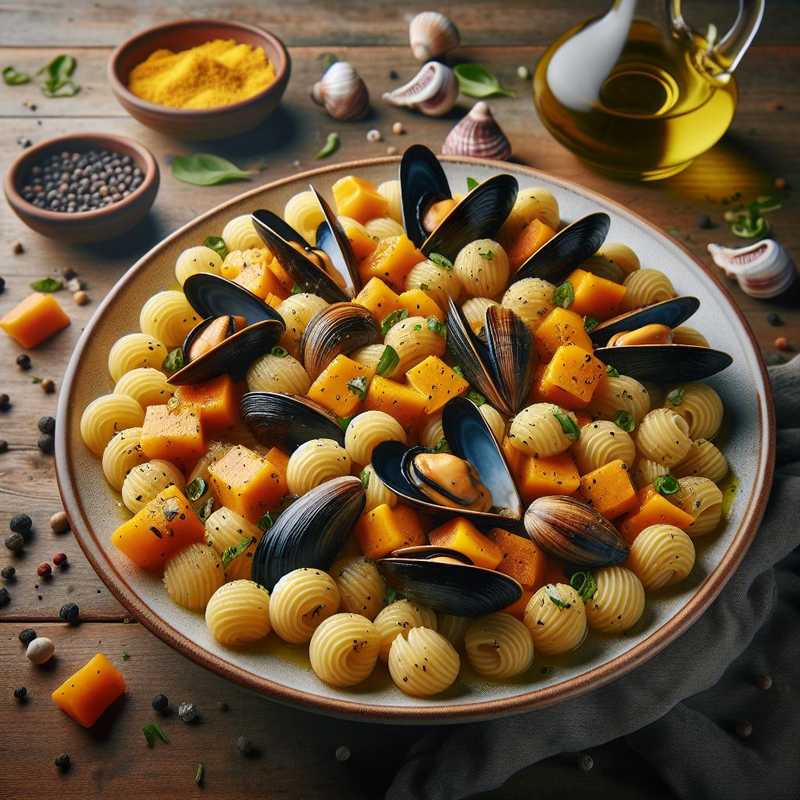 Fregola con zucca e cozze