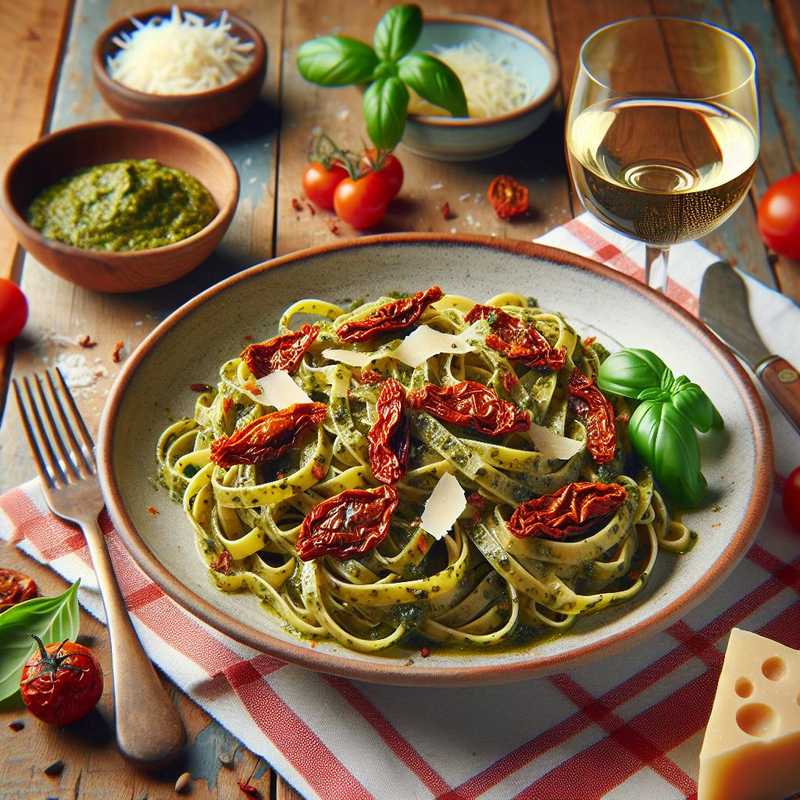 Fettuccine al pesto di pomodorini secchi