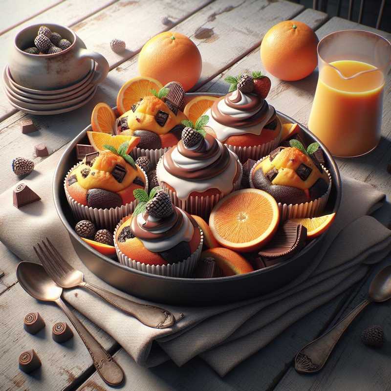 Yogurt orange and chocolate muffins