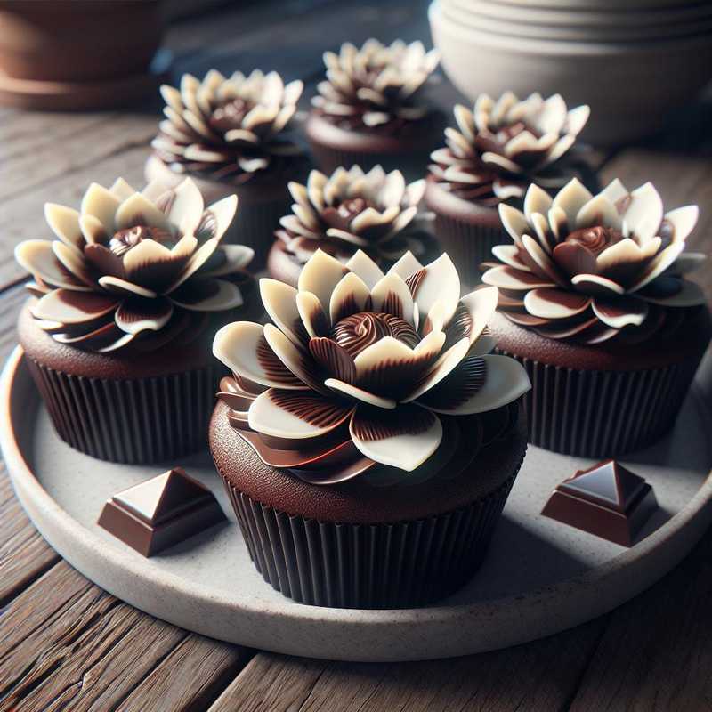 Cupcake fiore di cioccolato