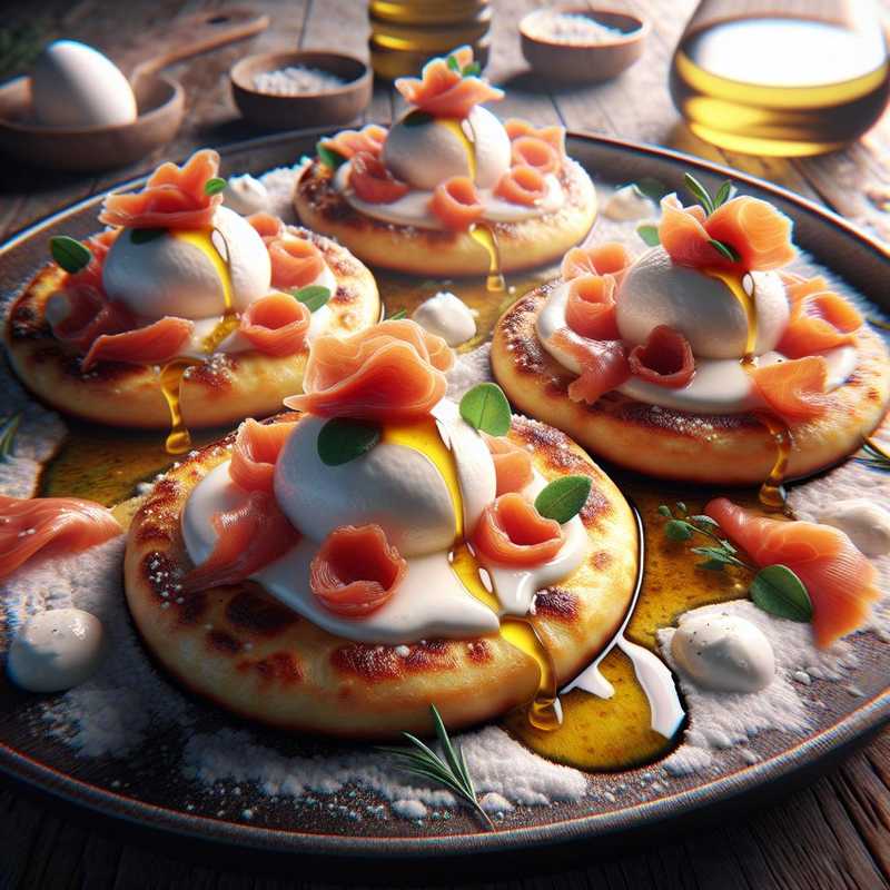 Montanarine con burrata e salmone affumicato