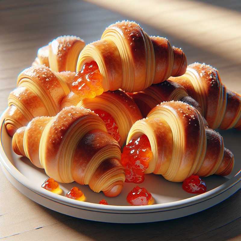 Croissants filled with jam