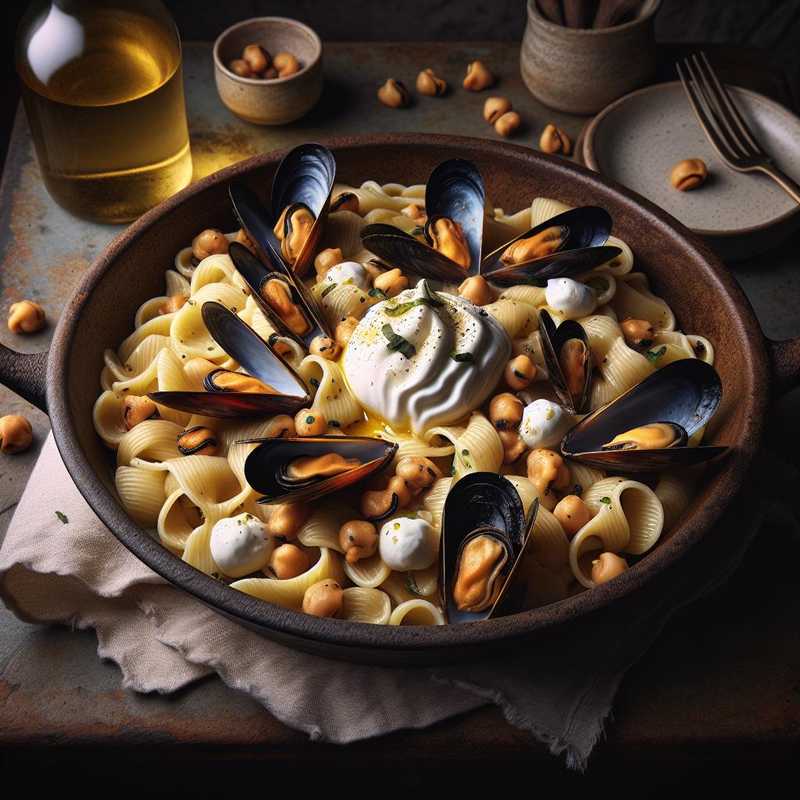 Pasta with Chickpeas, Mussels, and Burrata