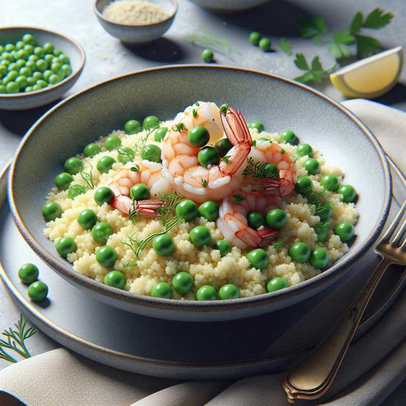 Couscous with peas and shrimp