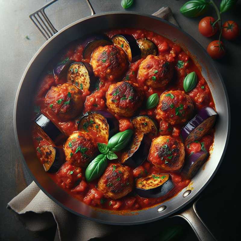 Polpette di pesce spada e melanzane al sugo