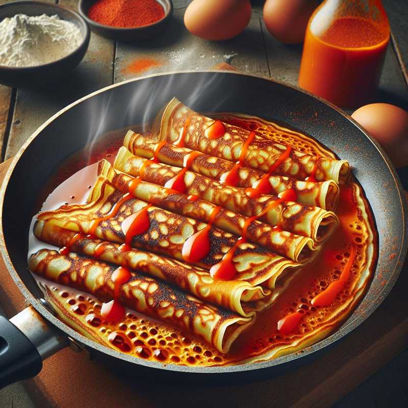 Crespelle al latte di soia in salsa piccante