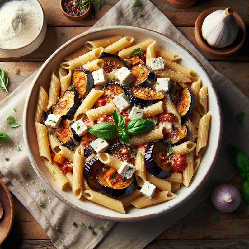 Penne alla Siciliana con Melanzane e Ricotta Salata