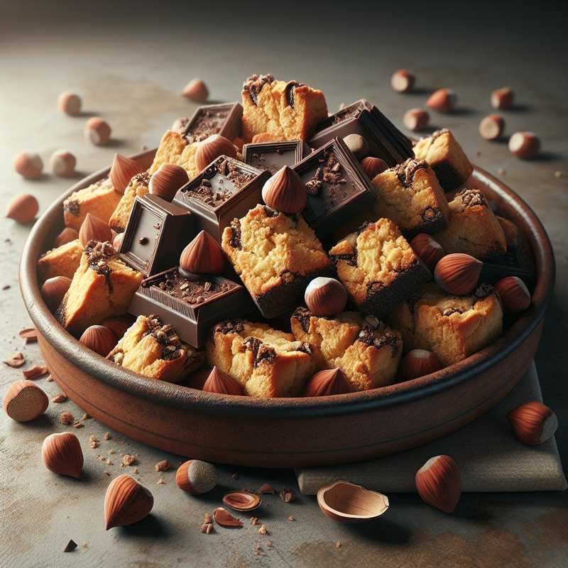 Cantucci with chocolate chips and hazelnuts