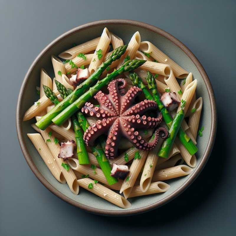 Penne con polpo e asparagi