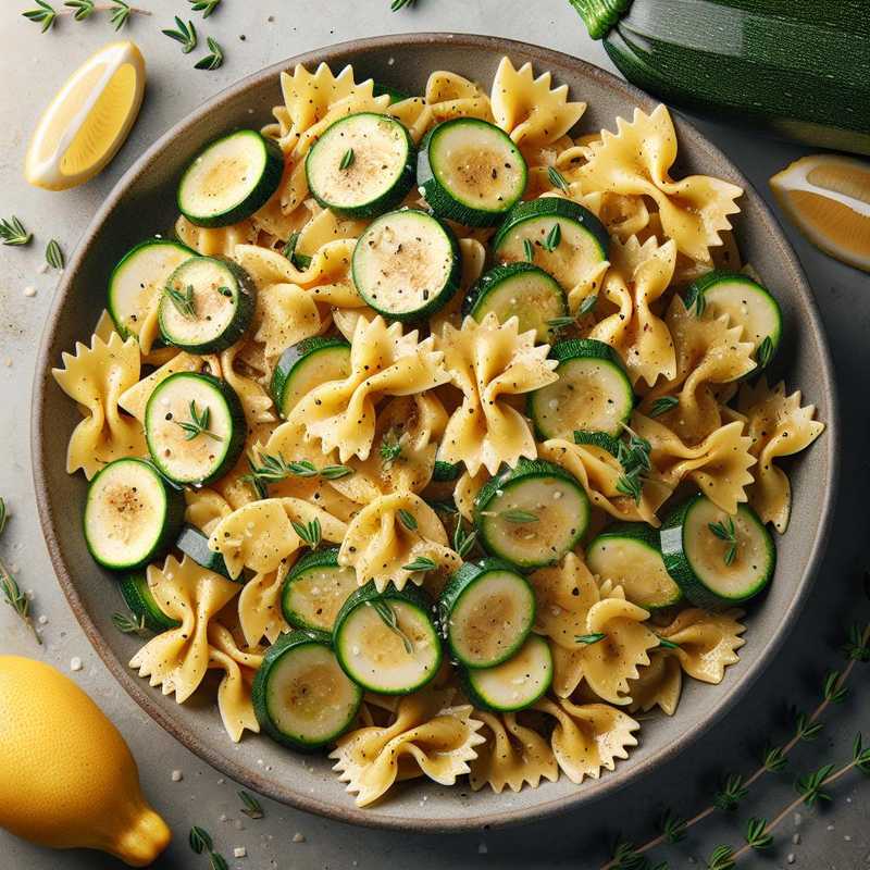 Farfalle integrali con zucchine al limone e timo