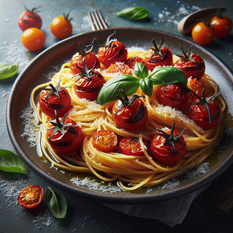 Linguine con pomodorini confit