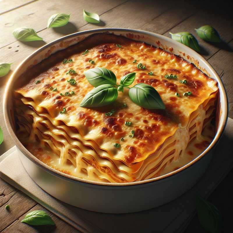 Lasagne ai formaggi e basilico