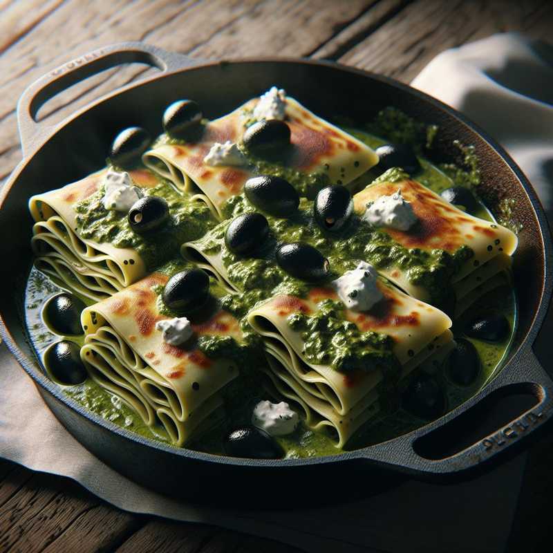 Olive Leaf Pastries with Pesto and Ricotta