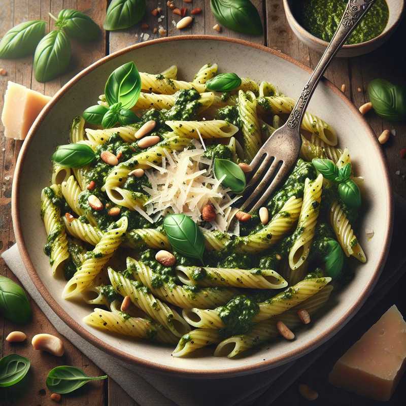 Pasta fredda con pesto senza aglio