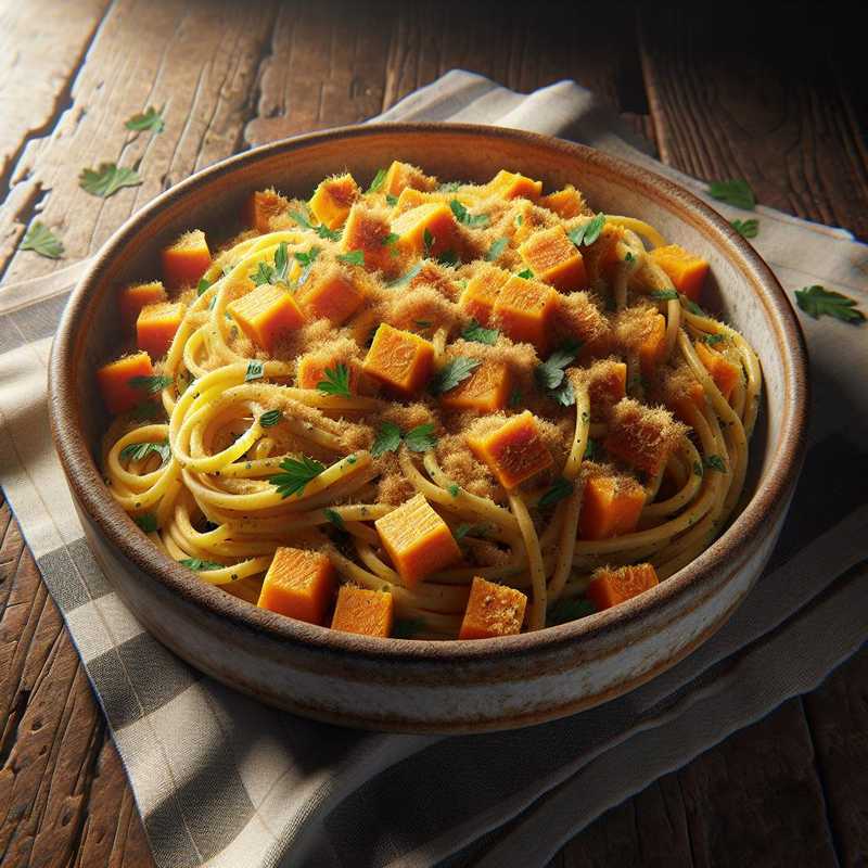 Pasta con zucca e pangrattato