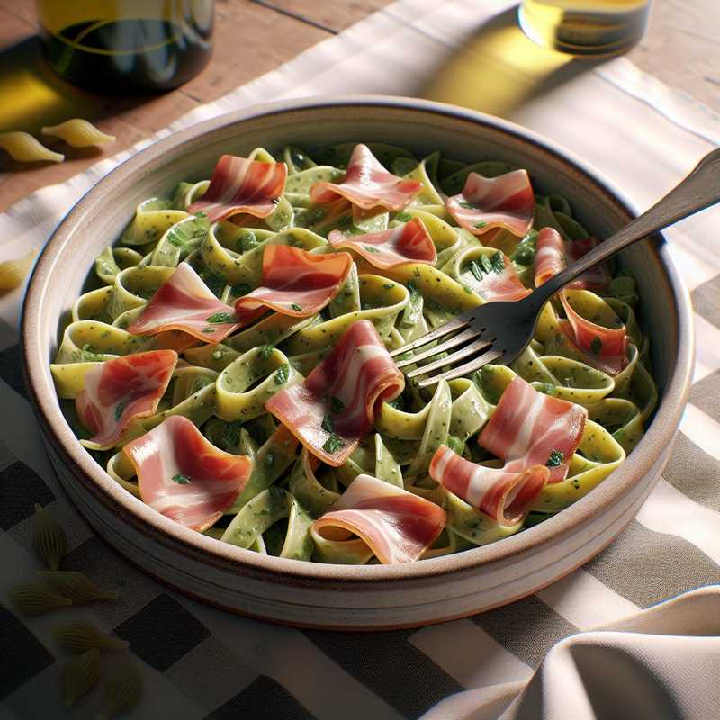 Pasta with agretti and speck