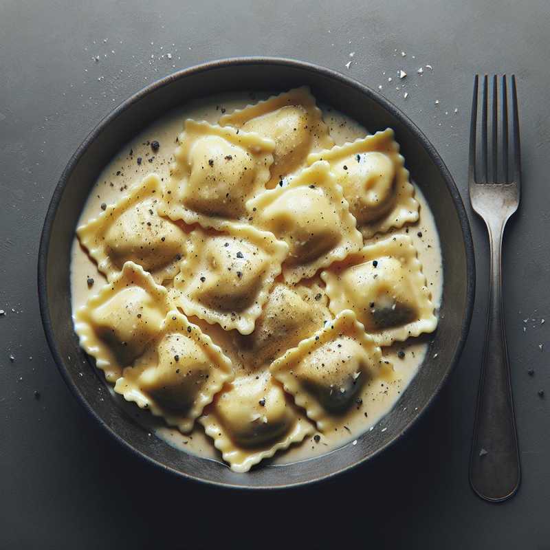 Ravioli alla crema di formaggio e uova