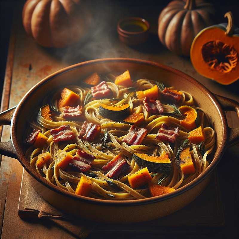 Pasta con Zucca e Pancetta