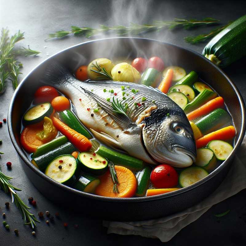 Branzino al vapore con verdure