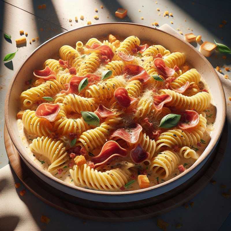 Pasta with 4 Cheeses and Speck