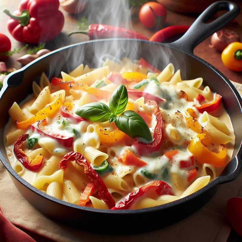 Creamy Pasta with Peppers and Cheese