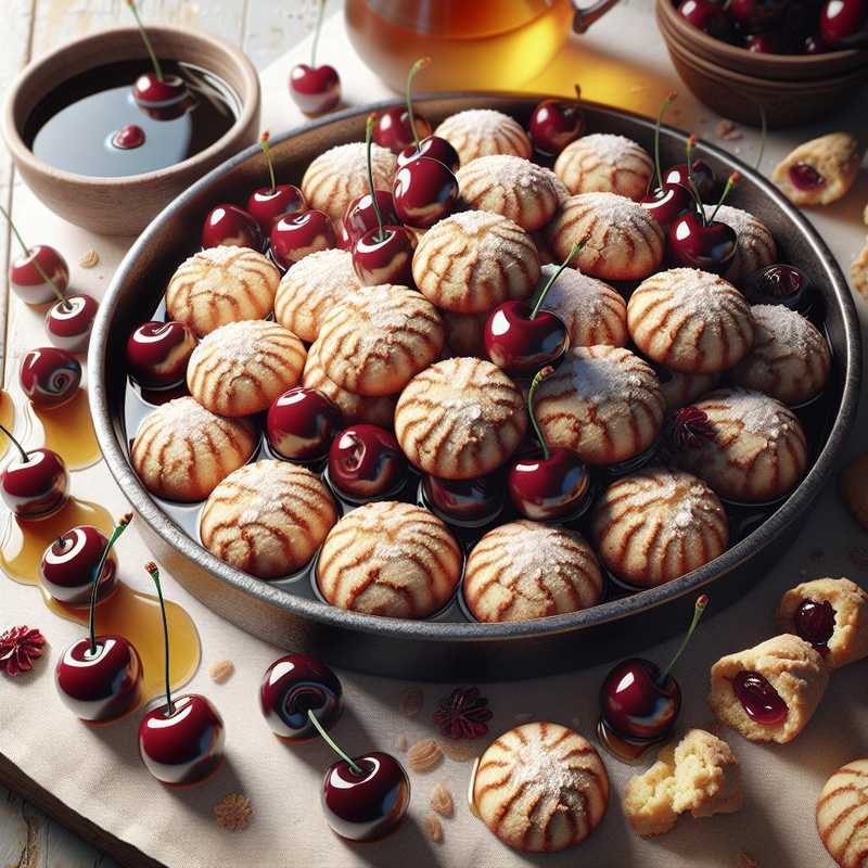 Amaretti with Sour Cherries in Syrup