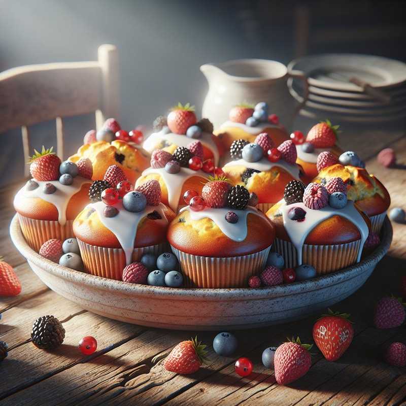 Yogurt and Berries Muffins