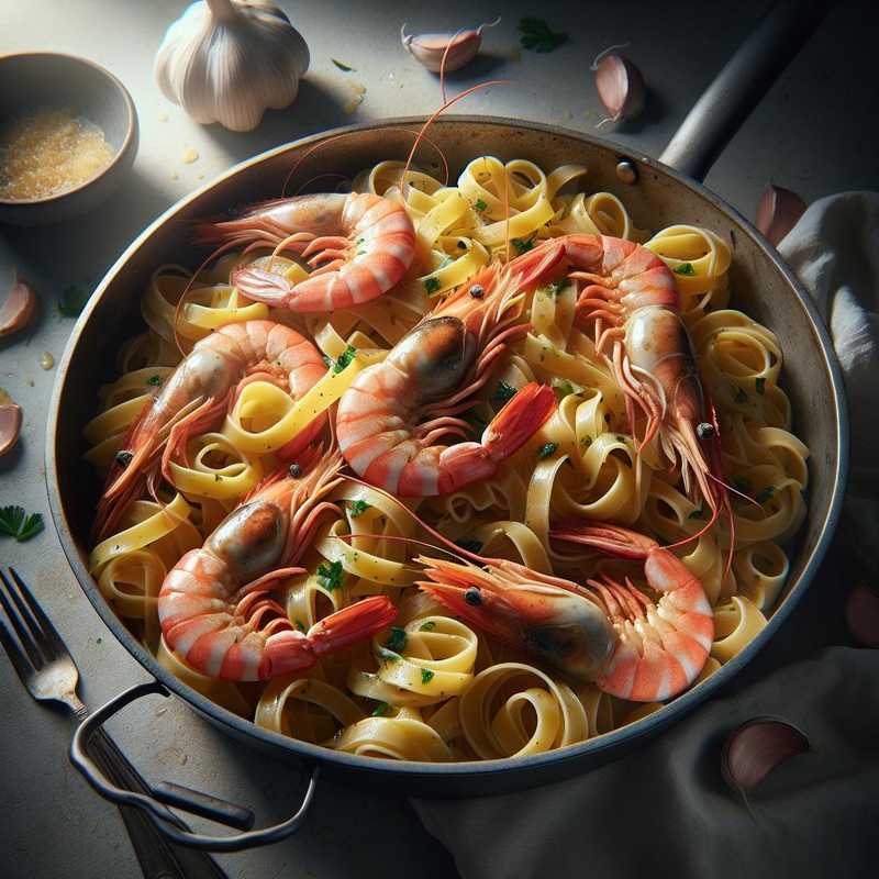 Pasta with prawns