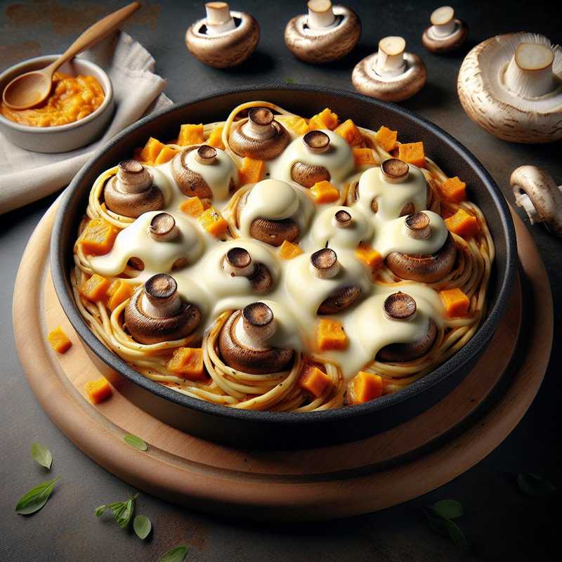 Mushroom Nests, Pumpkin Cream, and Mozzarella