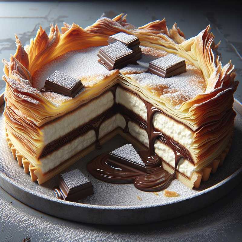 Torta di pasta fillo con ricotta e cioccolato